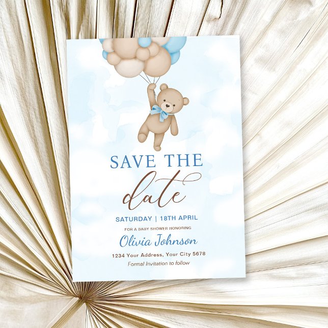 Cute Bear Save the Date Einladung (Von Creator hochgeladen)