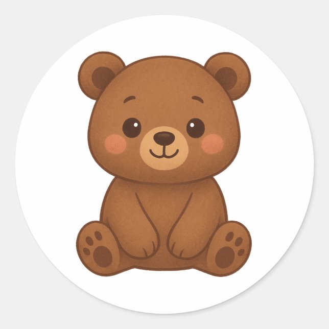 Cute Bear Sticker – Adorable Kawaii Teddy Bear Ill (Vorderseite)