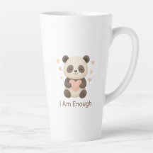 Cute Bear with Pink Heart — I Am Enough mug