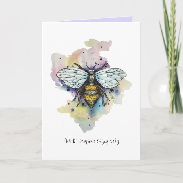 Cute Bee And Rainbow Wash Card Karte (Vorderseite)