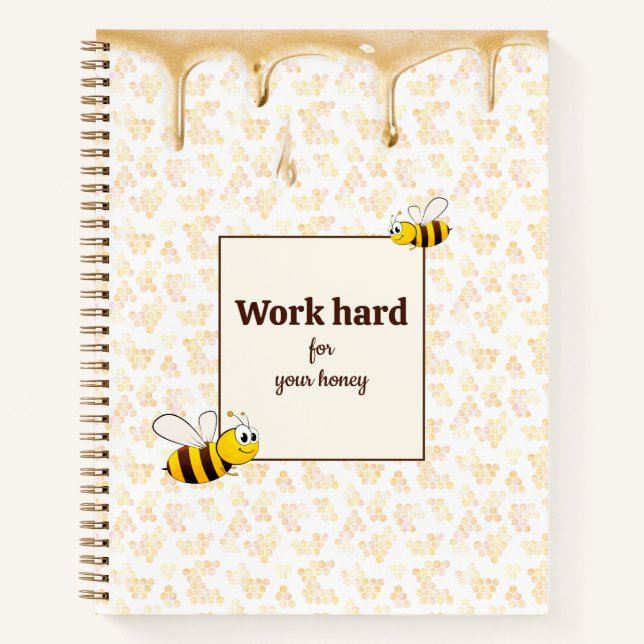 Cute bee honeycomb Notebook Notizbuch (Vorderseite)