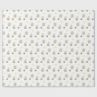 Cute Bees & Hearts Gift Wrapping Paper Geschenkpapier