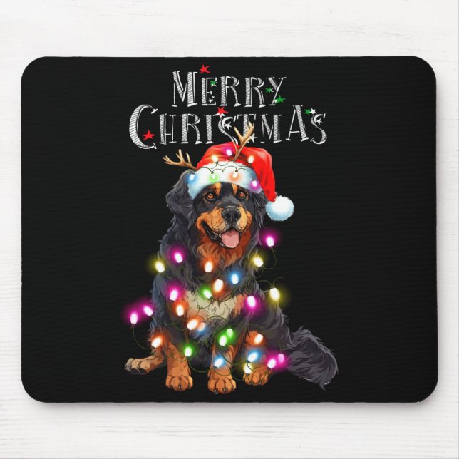 Cute Bernese Mountain Christmas Lights Xmas Dog Lo Mousepad (Vorne)