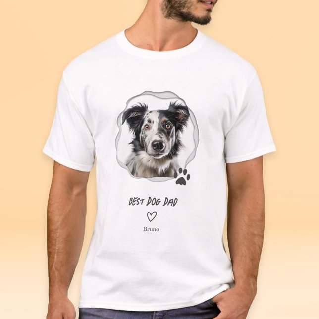 Cute Best Dog Dad Photo Men's T-Shirt (Von Creator hochgeladen)