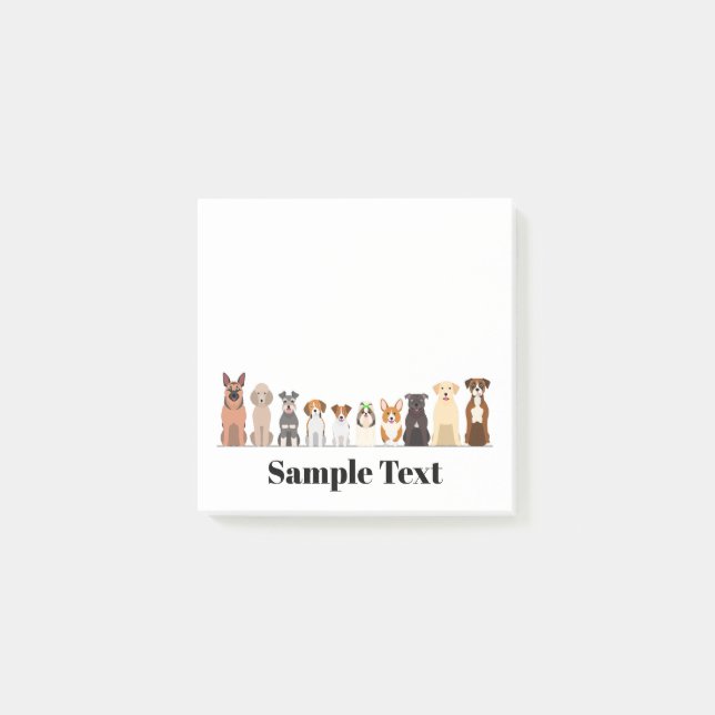 cute big&small dogs design post it post-it klebezettel (Vorderseite)