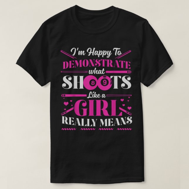 Cute Billiards Women  Funny Gift for Girl Pool Pla T-Shirt (Design vorne)
