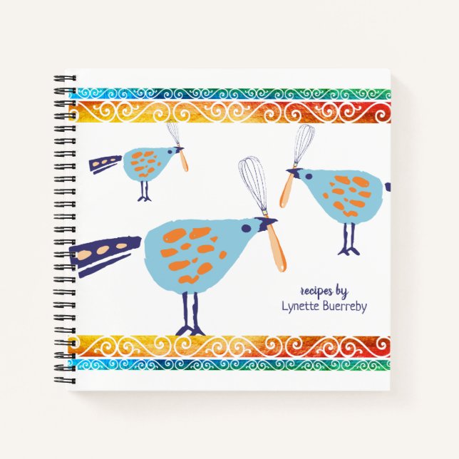 Cute birds chuchoter recette personnalisée livre d (Devant)