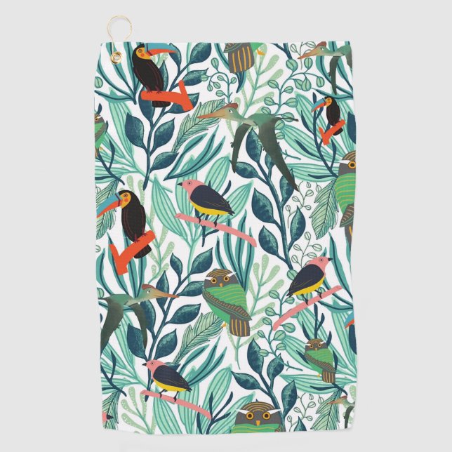 Cute Birds seamless pattern Golfhandtuch (Vorderseite)