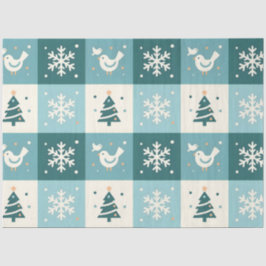 Cute Birds & Snowflakes Christmas Winter Decoupage Seidenpapier