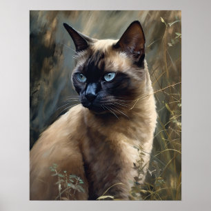 Cute birmane Chat Art Imprimer Poster