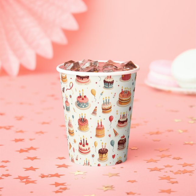 Cute Birthday Cakes Paper Party Cups Pappbecher (Insitu)