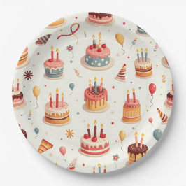 Cute Birthday Cakes Plates Pappteller
