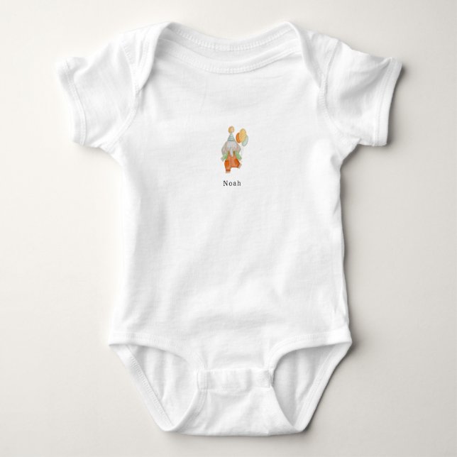 Cute Birthday Elephant With Balloons Romper Baby Strampler (Vorderseite)