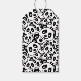 Cute Black and White Modern Panda Bear Pattern Geschenkanhänger