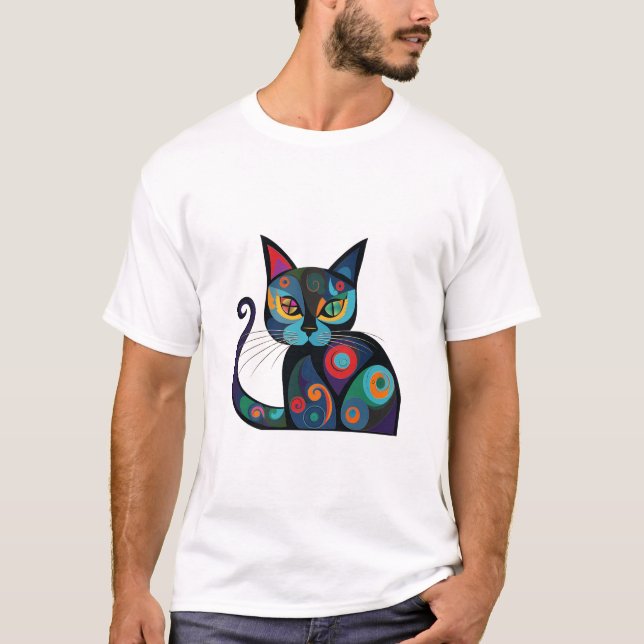 cute black cat design  T-Shirt (Vorderseite)