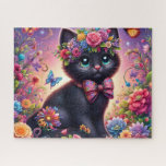 Cute Black Cat Flower Garden<br><div class="desc">Cute Black Cat Flower Garden
Art/illustration
colorful
customizable</div>