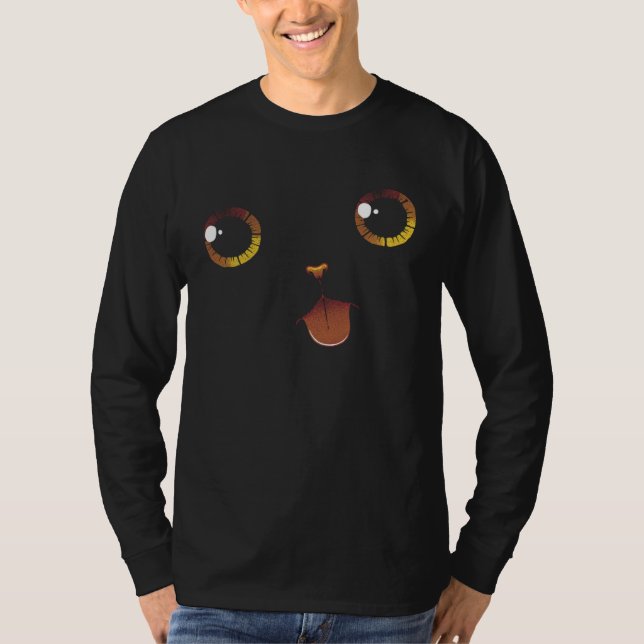 Cute Black Cat Making Face Meow Tongue  Kitten T-Shirt (Vorderseite)