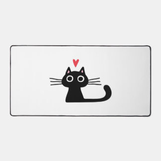 Cute Black Cat with Heart Kitten Valentine Classi