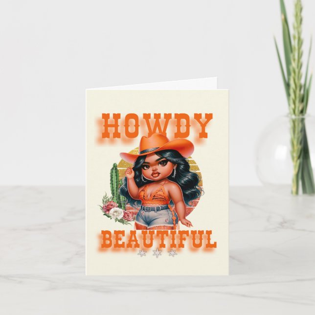 Cute Black Cowgirl Howdy Beautiful (Devant)