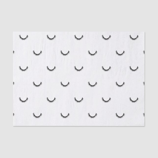 Cute Black Eyelashes Make-up Pattern Tissue Paper Seidenpapier (Vorderseite)