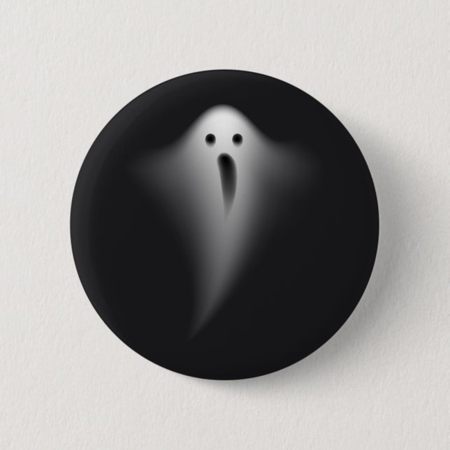 Cute Black Ghost Button (Vorderseite)