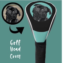 Cute Black Pug Face Charm | Unique Custom Dog Love Golf Headcover