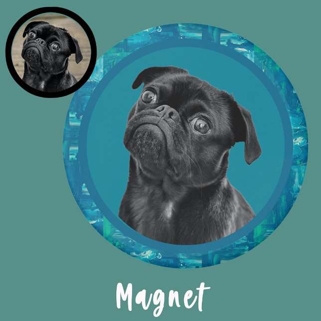 Cute Black Pug Face Charm | Unique Custom Dog Love Magnet (Von Creator hochgeladen)