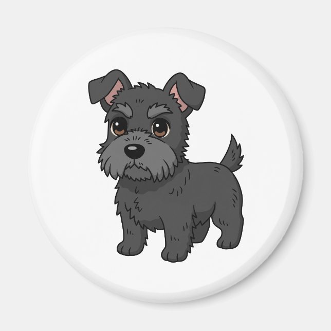Cute Black Scottish Terrier Dog Magnet (Vorne)