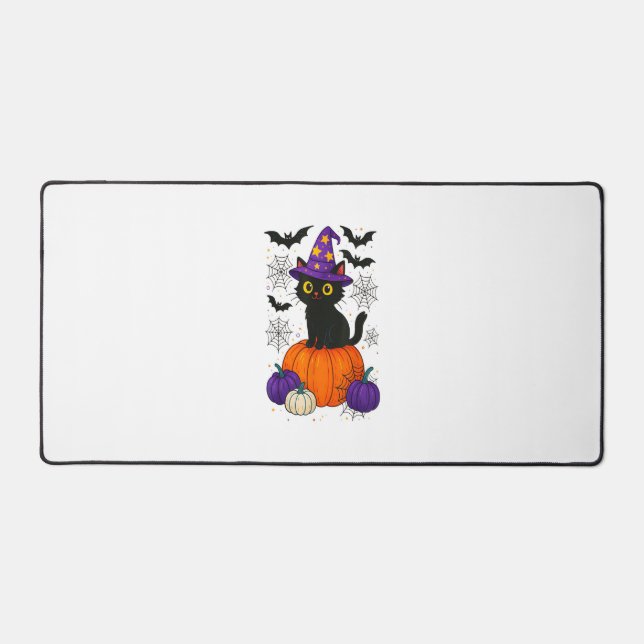Cute Black Witch Cat Pumpkin Halloween Costume Fal (Recto)