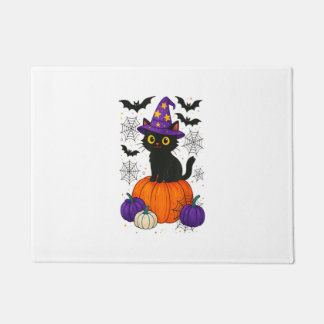 Cute Black Witch Cat Pumpkin Halloween Costume Fal Fußmatte