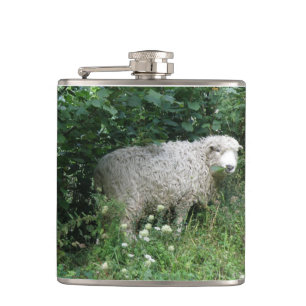 Cute blanc Fluffy Sheep Manger Flacon