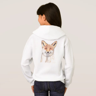Cute blanc renard aquarelle Forêt Fille sauvage