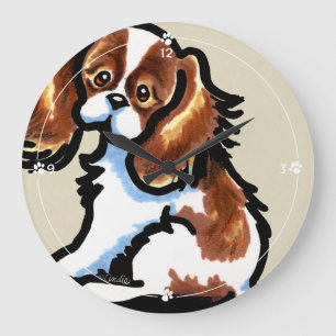 Cute Blenheim CKCS Große Wanduhr