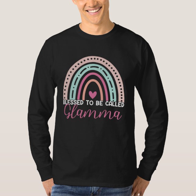Cute Blessed To Be Called Glamma Rainbow Mom Grand T-Shirt (Vorderseite)