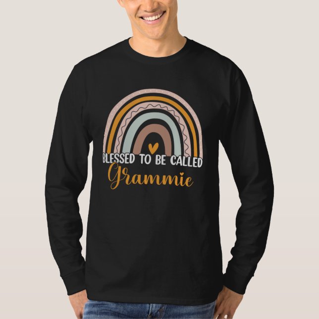 Cute Blessed To Be Called Grammie Boho Rainbow Mot T-Shirt (Vorderseite)