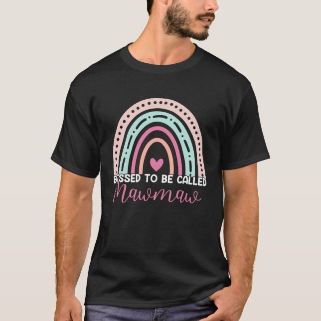 Cute Blessed To Be Called Mawmaw Rainbow Mom Grand T-Shirt (Vorderseite)