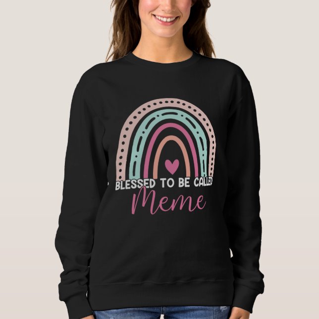 Cute Blessed To Be Called Meme Rainbow Mom Grandma Sweatshirt (Vorderseite)