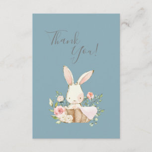 Cute bleu Aquarelle Bunny Baby shower Merci