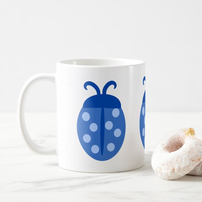Cute Bleu Ladybug Mug (Avec donut)
