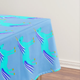 Cute Blue Baby Boy Unicorn Baby Shower Patterned Tischdecke