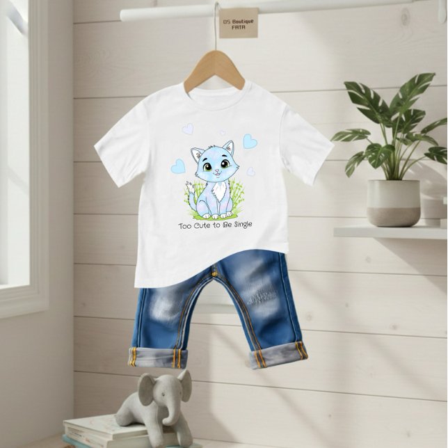 Cute blue cat baby t-shirt (Von Creator hochgeladen)