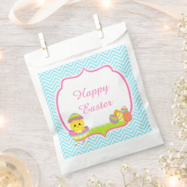Cute Blue Chevrons Easter Chick Easter Egg Hunt Geschenktütchen