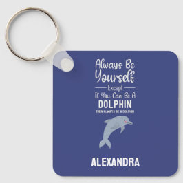 Cute Blue Dolphin Lovers Funny Ocean Sea Animal Schlüsselanhänger