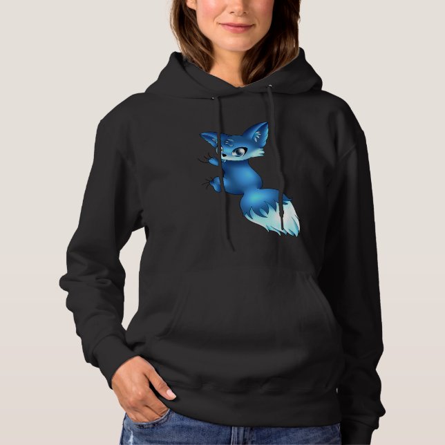 Cute Blue Fox,   Animals Hoodie (Vorderseite)