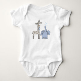 Cute Blue Giraffes Baby Bodysuit - Whimsical  Strampler