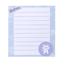 Cute Blue Pastel Baby Wolf Notizblock