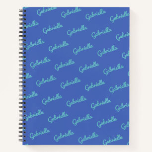 Cute Blue Personnalisé Nom De Script Livre D'Esqu