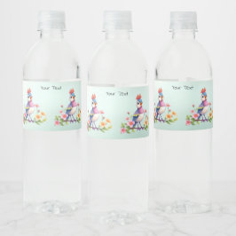 Cute Blue Pink Bird Floral