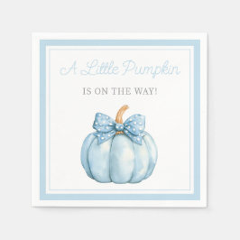 Cute Blue Pumpkin Boy Baby Shower Serviette