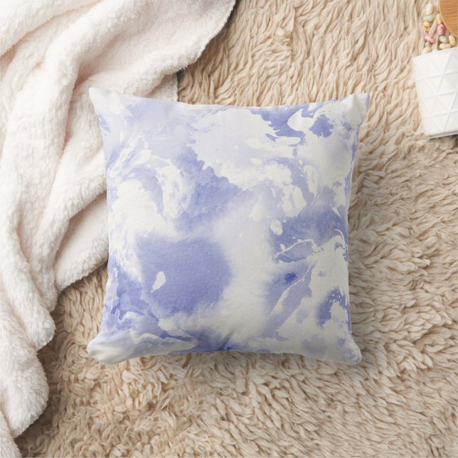 Cute Blue / Purple And White Abstract Pattern. Kissen (Decke)
